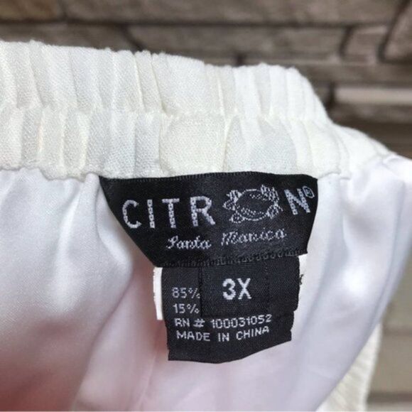 Citron Santa Monica Wide Leg Pants Cream White 3x Lagenlook Coastal - Picture 6 of 11